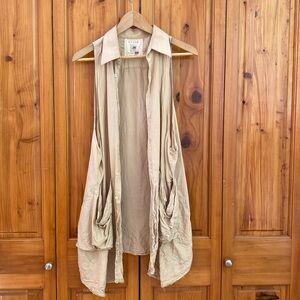 State the Label Original Smock 100% Silk Beige